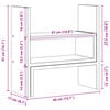 vidaXL Justerbar skrivebordshylle gr&aring; sonoma 40x17x41cm konstruert tre