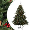 vidaXL Kunstig juletre med julekuler 120 cm 150 LED-lys Varmhvit