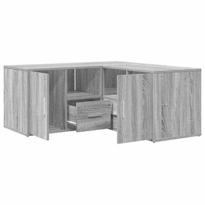 vidaXL Hj&oslash;rneskap gr&aring; sonoma 160x40x45 cm konstruert tre