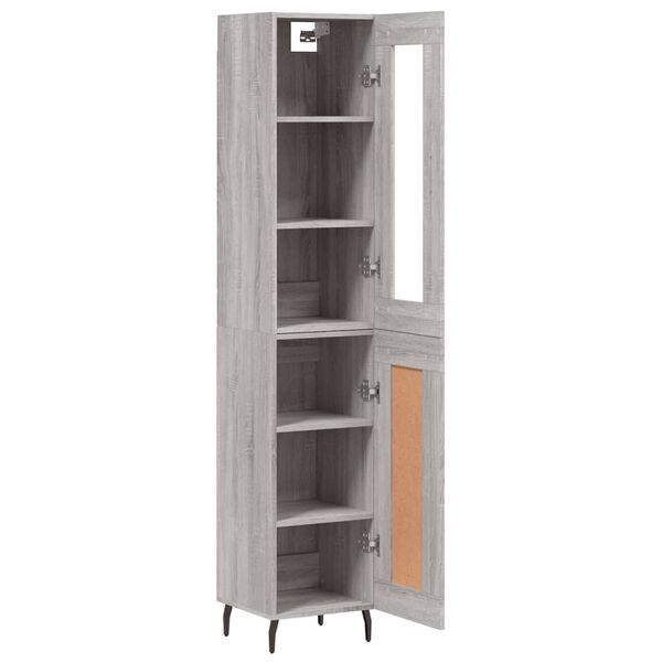 vidaXL Highboard gr&aring; sonoma 34,5x34x180 cm konstruert tre