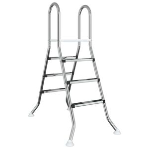 vidaXL Stige til over bakken basseng 100 cm 3-Step Rustfritt St&aring;l 304