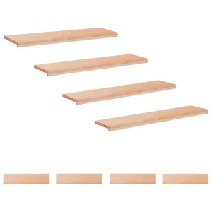 vidaXL Trappetrinn 8 stk. 120 x 30 x 2 cm Naturlig Massiv b&oslash;ketre