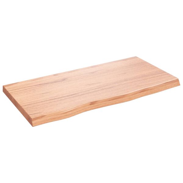vidaXL Benkeplate til bad lysebrun 80x40x(2-4) cm behandlet heltre