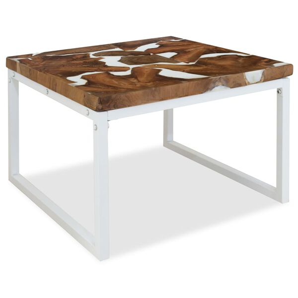 vidaXL Salongbord teak harpiks 60x60x40 cm