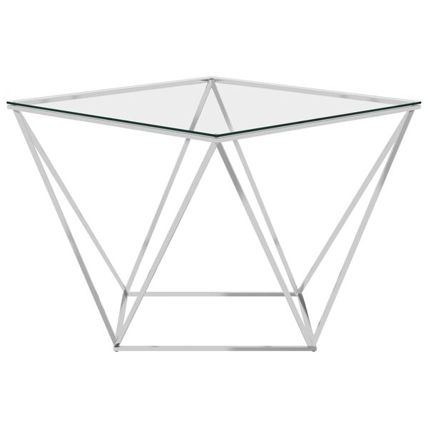 vidaXL Salongbord sølv 80x80x45 cm rustfritt stål