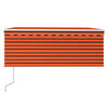 vidaXL Automatisk markise rullegardin LED vindsensor 3x2,5m oransje