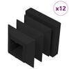 vidaXL Endelokk 12 stk. Svart 15 x 15 x 15 mm PP