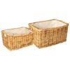 vidaXL Vedkurv GENDT 2 stk. Naturlig brun Kubu Rattan