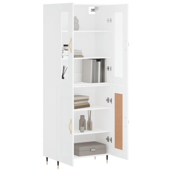 vidaXL Highboard hvit 69,5x34x180 cm konstruert tre