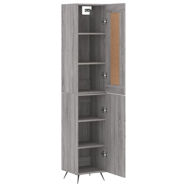 vidaXL Highboard gr&aring; sonoma 34,5x34x180 cm konstruert tre