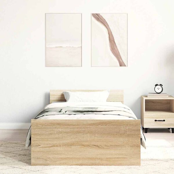 vidaXL Sengeramme uten madrass sonoma eik 90x190 cm konstruert tre