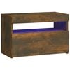 vidaXL Nattbord med LED r&oslash;kt eik 60x35x40 cm