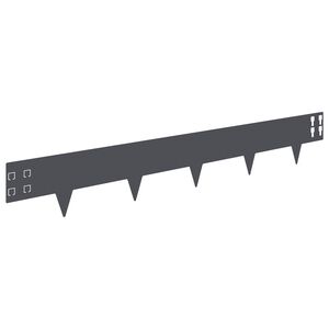 vidaXL Gjerdekant 50 pcs 100 x 15 cm St&aring;l Antrasitt