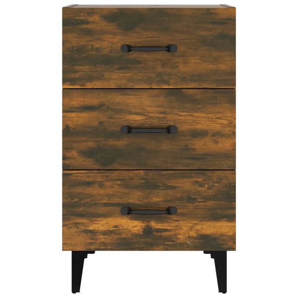 vidaXL Nattbord røkt eik 40x40x66 cm konstruert tre