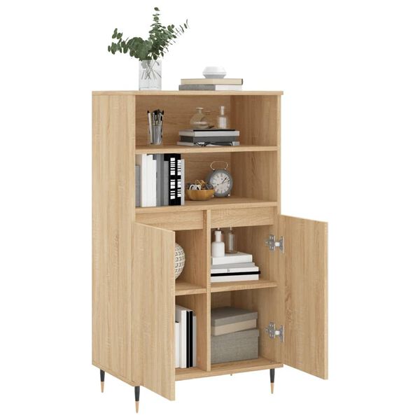 vidaXL Highboard sonoma eik 60x36x110 cm konstruert tre
