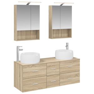 vidaXL Baderomsinnredningssett 5 pcs Sonoma eik