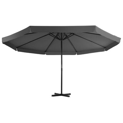 vidaXL Utendørs parasoll med bærbar base antrasitt