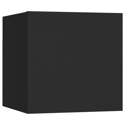 vidaXL Vegghengte TV-benker 4 stk svart 30,5x30x30 cm