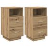 vidaXL Nattbord 2 stk med 2 skuffer artisan eik 36x36x68 cm