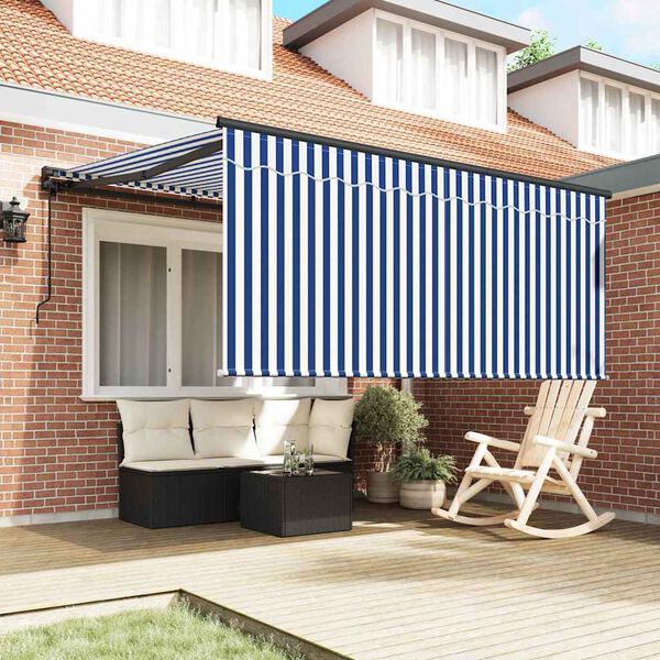 vidaXL Innvendbar Markise Blå og antrasitt 350 x 250 cm