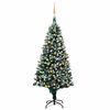 vidaXL Kunstig juletre med LED og kulesett og kongler 240 cm