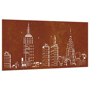 vidaXL Veggdekorasjon til hage 105x55 cm cortenst&aring;l horisontdesign