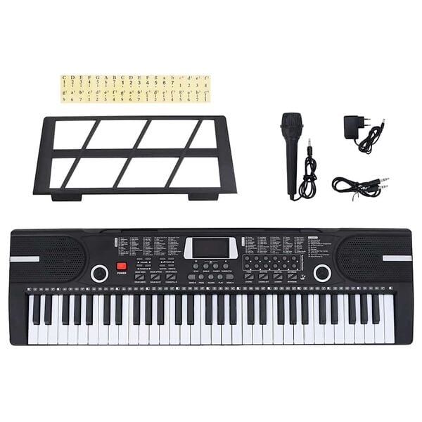 vidaXL 61 tangenter Piano elektrisk keyboard med musikkstativ for barn