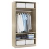 vidaXL Garderobe sonoma eik 100x50x200 cm konstruert tre