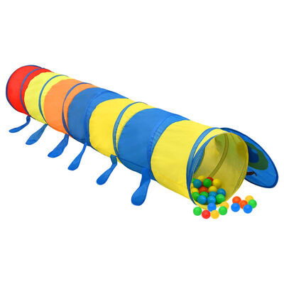 vidaXL Leketunnel for barn med 250 baller flerfarget 245 cm polyester