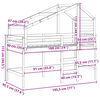 vidaXL K&oslash;yeseng med stige og tak hvit 90x190 cm heltre furu
