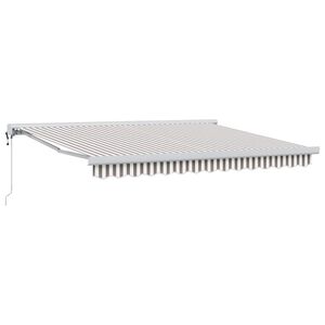 vidaXL Uttrekkbar markise Lys Gr&aring; og Hvit 300 x 250 cm Stoff og Metall