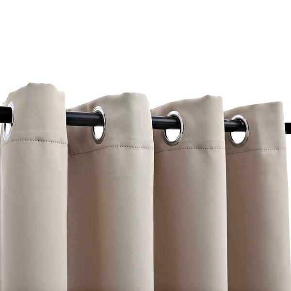vidaXL Lystette gardiner med metallringer 2 stk beige 140x175 cm