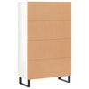 vidaXL Highboard høyglans hvit 69,5x31x115 cm konstruert tre