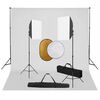 vidaXL Fotostudiosett med softbokslys, bakgrunn og reflektor