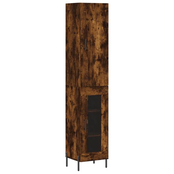 vidaXL Highboard r&oslash;kt eik 34,5x34x180 cm konstruert tre