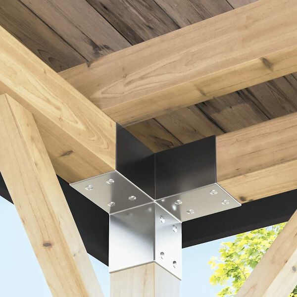 vidaXL Stolpesko 4 stk Y-form galvanisert metall 71x71 mm