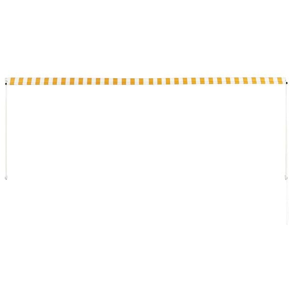 vidaXL Uttrekkbar markise 350x150 cm gul og hvit