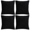 vidaXL Putetrekk 4 stk stoff 80x80 cm svart