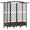 vidaXL Hevet Bed med Trellis og Tak Brun 163 x 40 x 129 cm PP