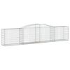 vidaXL Gabionkurv buet 400x50x80/100 cm galvanisert jern
