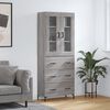 vidaXL Highboard gr&aring; sonoma 69,5x34x180 cm konstruert tre