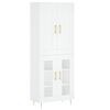 vidaXL Highboard hvit 69,5x34x180 cm konstruert tre