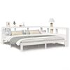vidaXL Seng med bokhylle uten madrass hvit 180x200 cm heltre furu