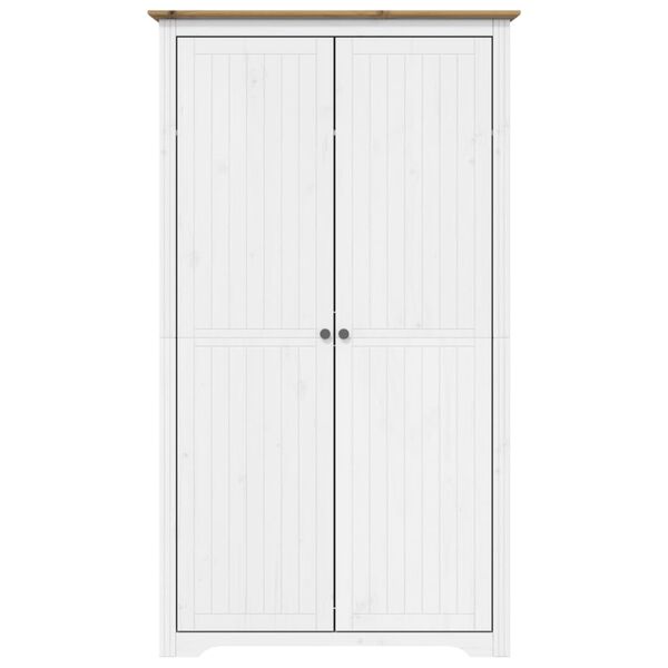 vidaXL Garderobe BODO hvit og brun 99x53,5x173 cm heltre furu