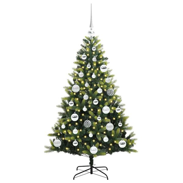 vidaXL Kunstig Hengt Julegran med 150 LED-lys grønn 120 cm PVC og PE