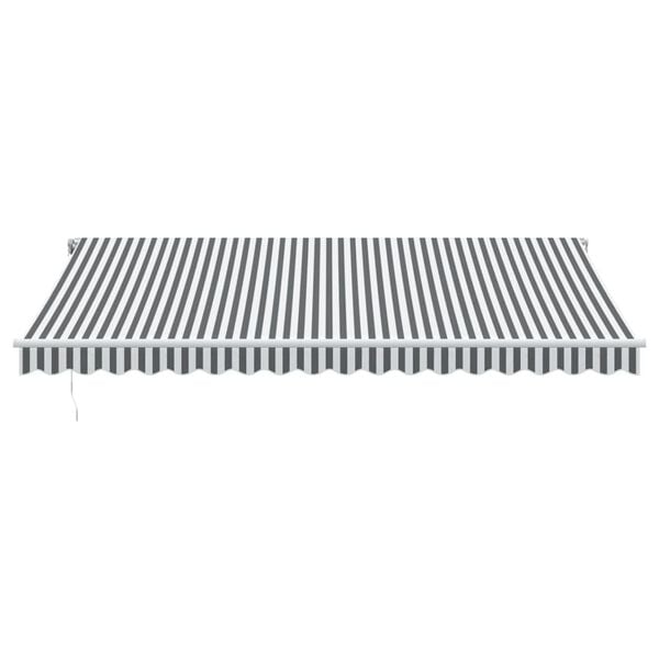 vidaXL Automatisk uttrekkbar markise LED antrasitt og hvit 450x350 cm