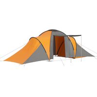 vidaXL Campingtelt 6 personer grå og oransje