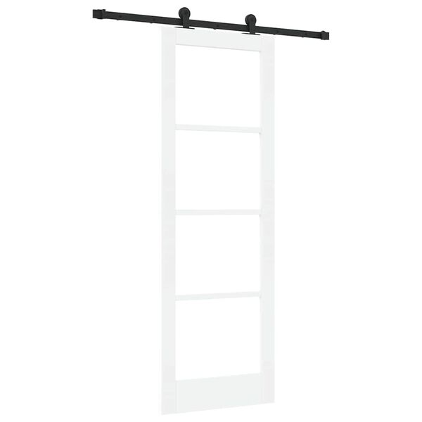 vidaXL Skyved&oslash;r ORKDAL Hvit 73,5 x 211 cm Massivt furutre og glass