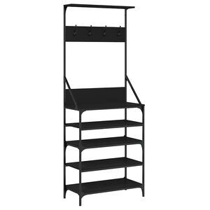 vidaXL Klesstativ med skooppbevaring svart 70x34x184 cm