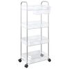 vidaXL Oppbevaringsvogn 4-lags gjennomsiktig 37x28x95 cm akryl